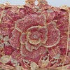 Luxy Moon Sparkling Flower Clutch Gold Pink Purse For Wedding