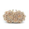 Luxy Moon Three Roses Luxury Flower Rhinestone Clutch Bag
