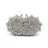 Luxy Moon Three Roses Luxury Flower Rhinestone Clutch Bag