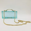 Luxy Moon Transparent Acrylic Women Lake Blue Summer Evening Wedding Party Clutch Purse Handbag