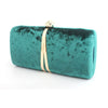 Luxy Moon Velour Clutch Bag For Women V Shape Metal
