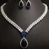 Luxy Moon White Gold Chain Cubic Zirconia Wedding Jewelry Sets