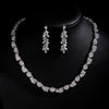 Luxy Moon White Platinum Necklace Cubic Zirconia Wedding Jewelry Sets