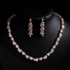Luxy Moon White Platinum Necklace Cubic Zirconia Wedding Jewelry Sets