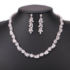 Luxy Moon White Platinum Necklace Cubic Zirconia Wedding Jewelry Sets