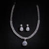 Luxy Moon Women Silver Chain Cubic Zirconia Wedding Jewelry Sets