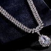 Luxy Moon Women Silver Chain Cubic Zirconia Wedding Jewelry Sets
