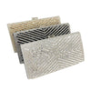 Luxy Moon X-Striped Rhinestone Hand-held Evening Clutch Bag