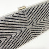 Luxy Moon X-Striped Rhinestone Hand-held Evening Clutch Bag