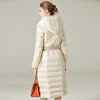Womens Lace Up Winter Coats Lightweight Long Down Jacket
