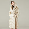 Womens Lace Up Winter Coats Lightweight Long Down Jacket