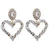 Classy Lady Baroque Heart Earrings with Drop Rhinestone