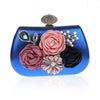 Exquisite Flower Clutches Lady Evening Bag For Wedding Banquet Party Purse Female Gold Blue Handbags