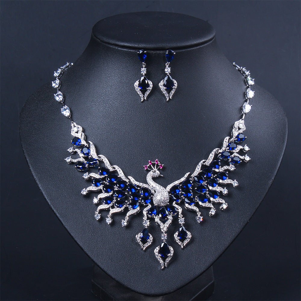 Exquisite Peacock Cubic Zirconia Wedding Jewelry Sets