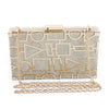 Geometric Hollow Out Velour Evening Bag