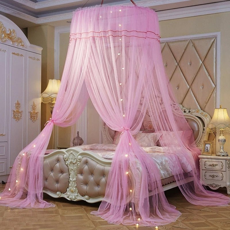 Lace Round Hoop Canopy Bed Curtains
