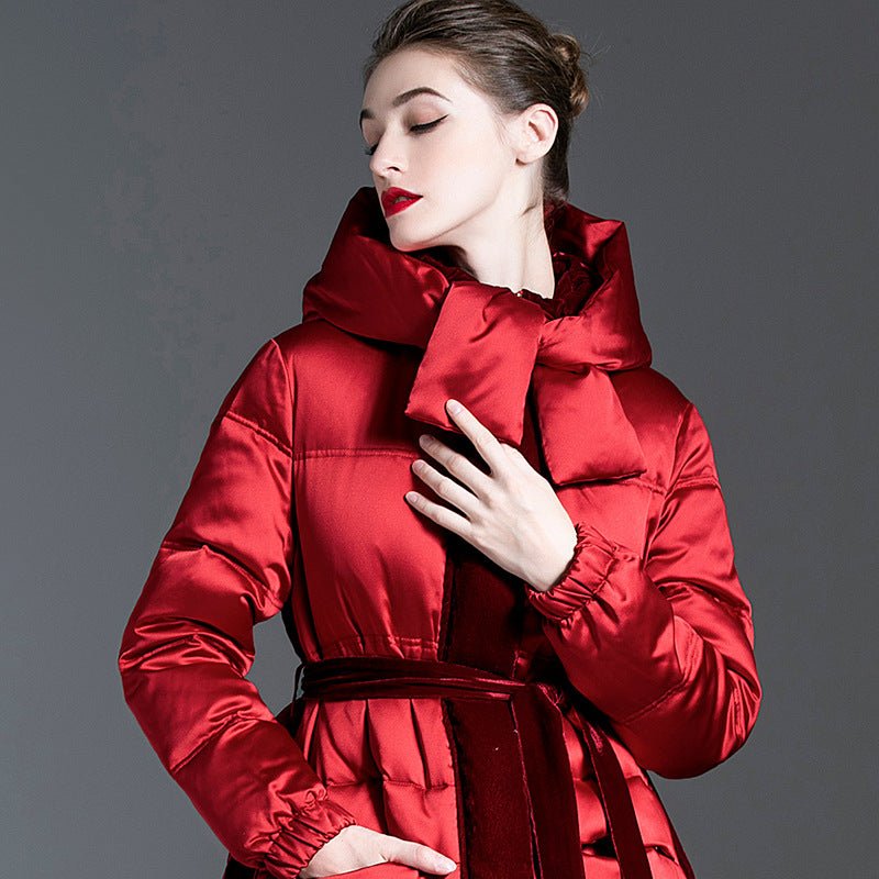 Long Red Winter Puffer Coat Warmest Coats For Women
