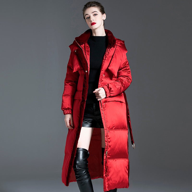 thumbnail image 2 of Oversized Puffer Coat: Belted Winter Padded Jacket 2 of 8