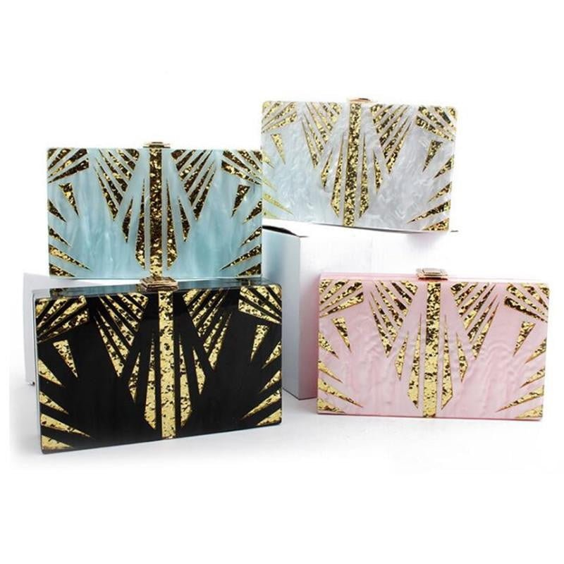 Luxy Moon Acrylic Clutches Sequin Pattern Evening Bags