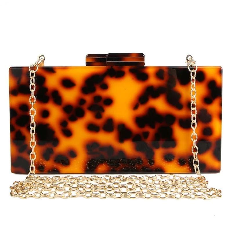 Luxy Moon Acrylic Evening Bag Vintage Leopard Print Casual Clutches