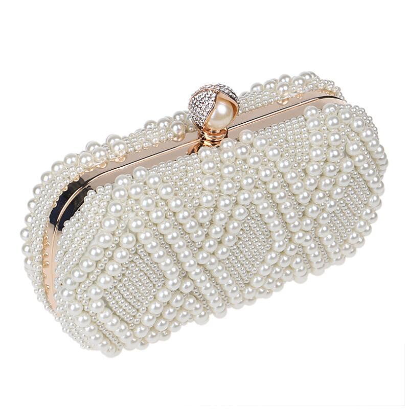 Luxy Moon Beaded Evening Bags Artificial Pearls Clutches