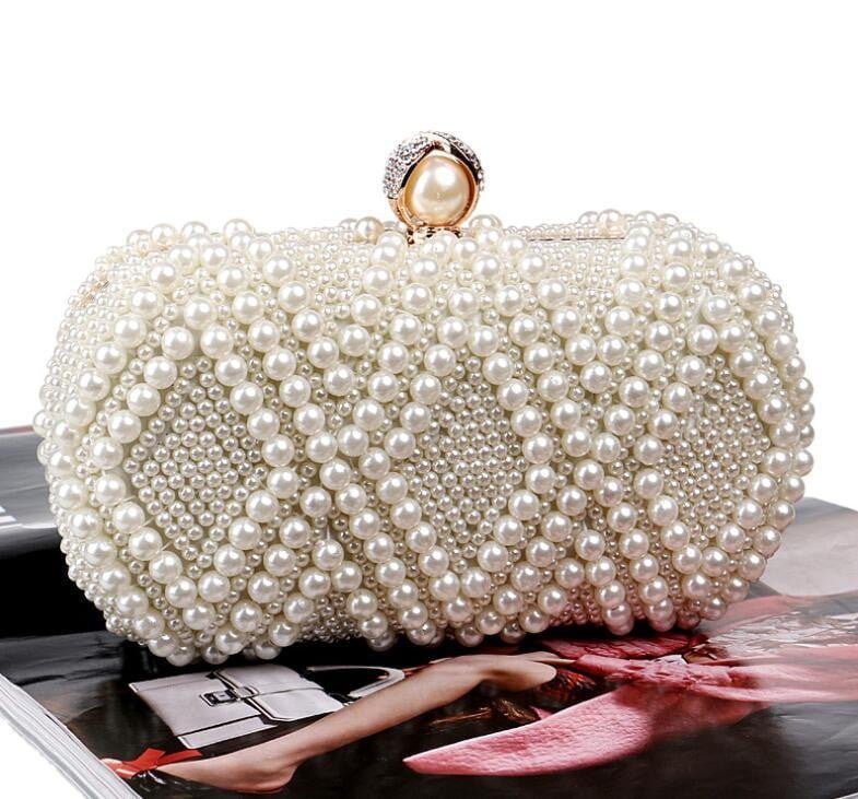 Luxy Moon Beaded Evening Bags Artificial Pearls Clutches