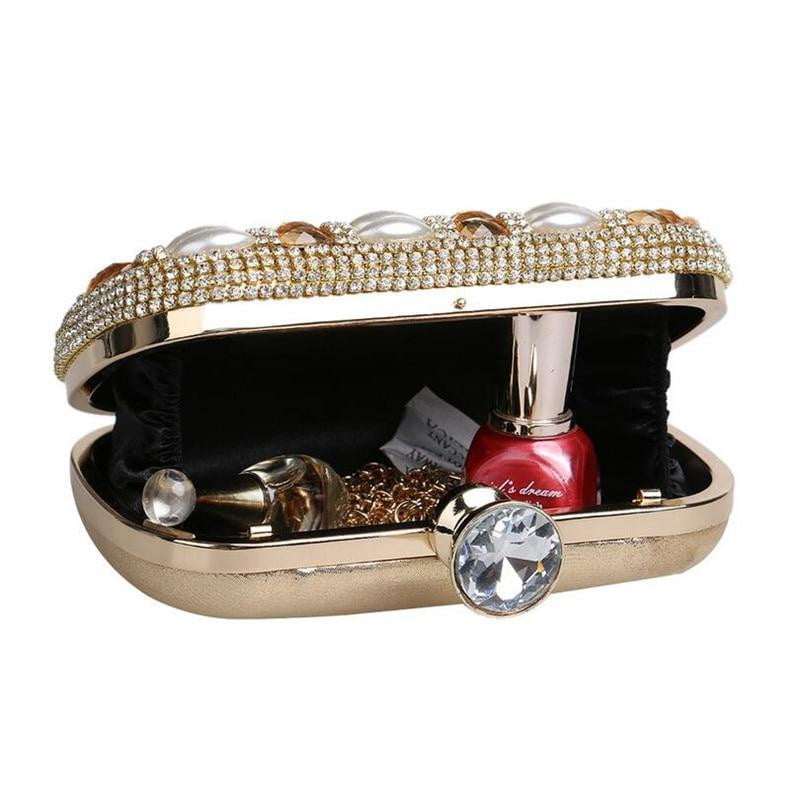 Luxy Moon Beaded Evening Clutches Pearl Diamonds Handbags