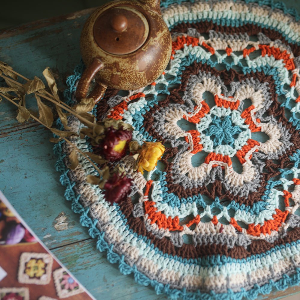 Luxy Moon Beautiful Colorful Handmade Crochet Floral Doily Stylish Farmhouse Decor
