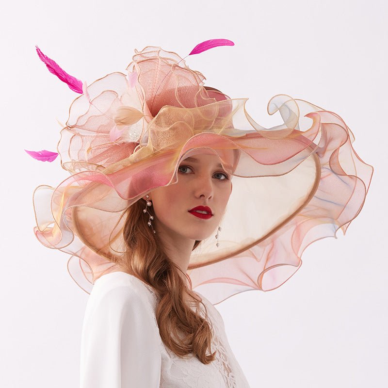 Luxy Moon Big Brim Floral Pretty Woman Derby Hat