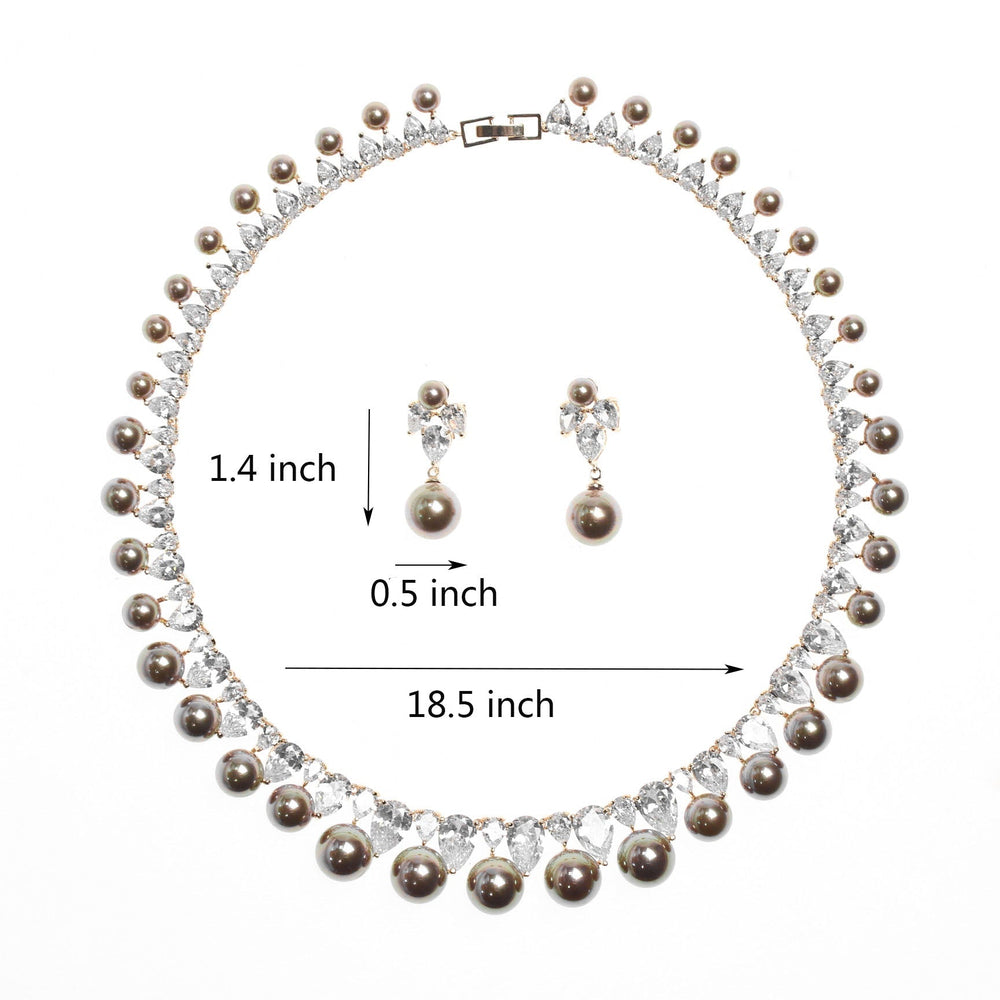 Luxy Moon Birthstone Pearl Wedding Jewelry Sets