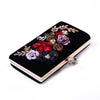Luxy Moon Black Evening Clutch Bags Handmade Embroidery Flower