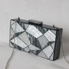 Luxy Moon Black Silver Evening Bag Sequins Wedding Handbag Box Clutch Purse