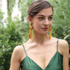 Luxy Moon Bohemian Rainbow Beaded Long Tassel Earrings For Women