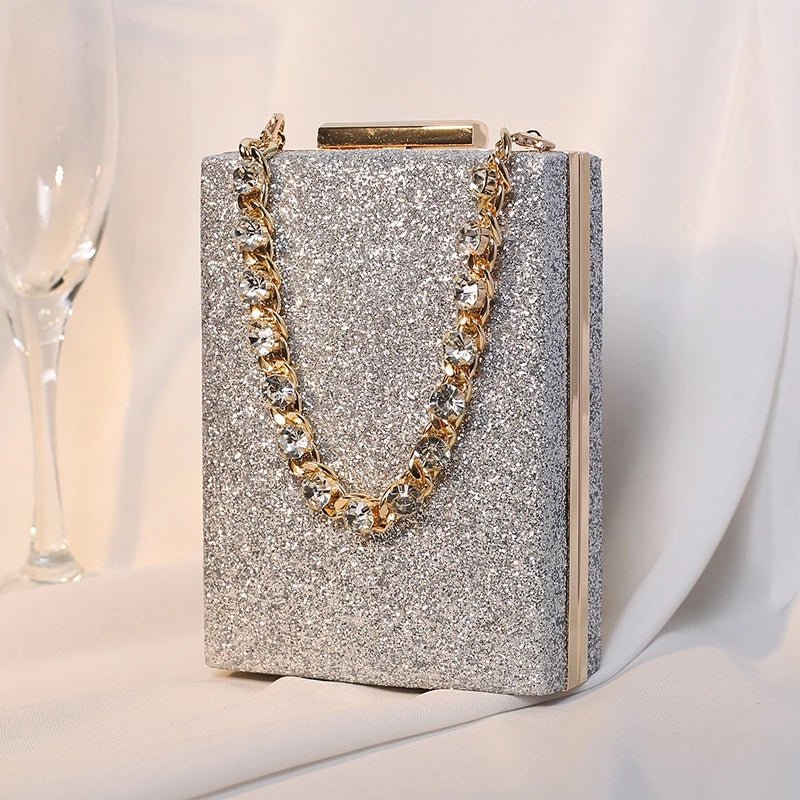 Luxy Moon Designer Handbags Wedding Rhinestone Chains Purses and Hand Bags