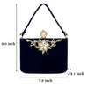 Luxy Moon Diamond Flower Velvet Hand Clutch Bag