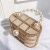 Luxy Moon Diamonds Hollow Out Evening Clutch Bags Pearl Beaded Handbags