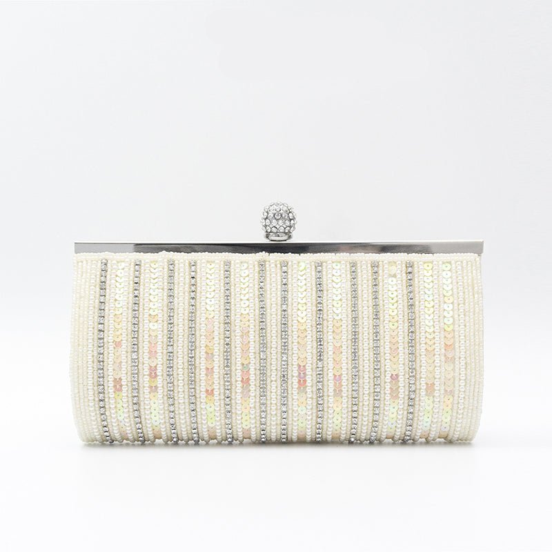Luxy Moon Elegant Square Sequined Pearl Evening Party Clutch