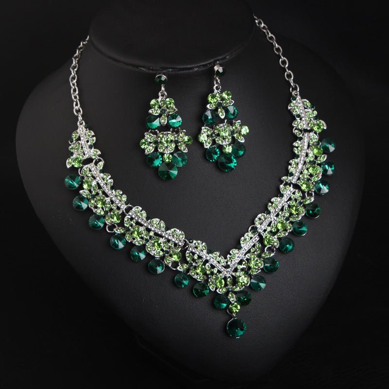 Luxy Moon Emerald Crystal Jewelry Sets For Wedding