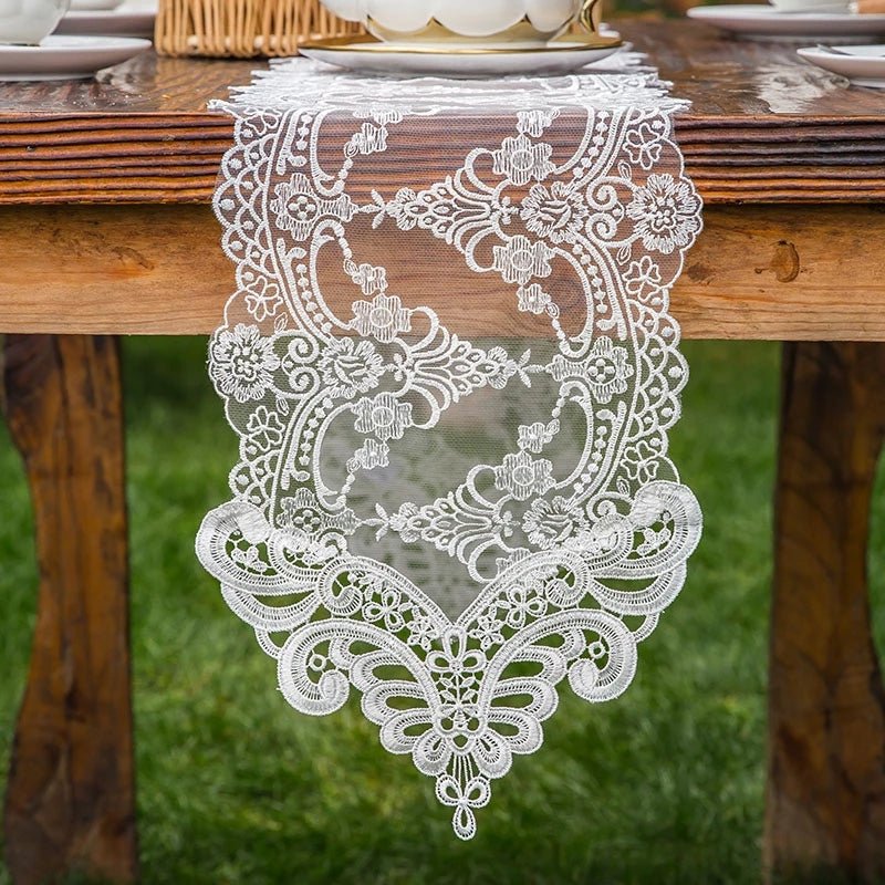 Luxy Moon Farmhouse Table Runner Elegant Lace Party Wedding Table Covers -  Luxy Moon