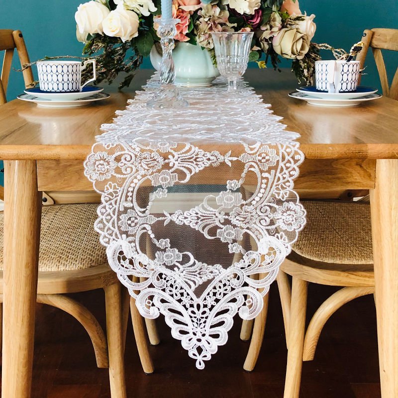 Luxy Moon Farmhouse Runner Elegant Lace Party Wedding Table Covers