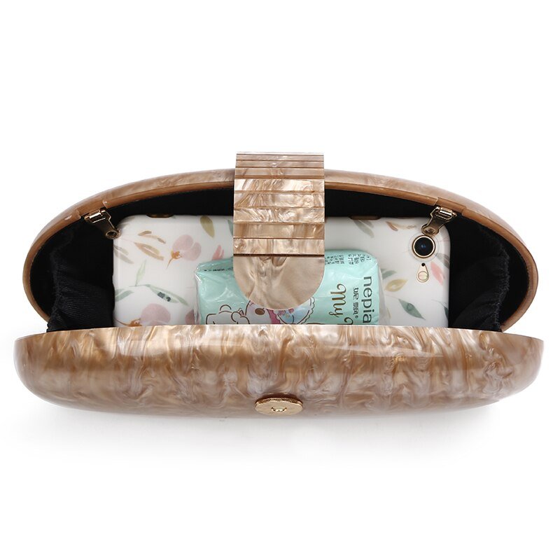 Luxy Moon Fashion Acrylic Evening Handbags Egg Shape