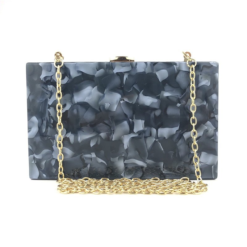 Luxy Moon Fashion Marble Pattern Acrylic Evening Clutch Bags