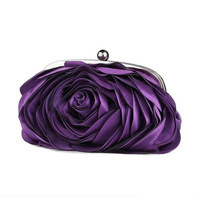 Luxy Moon Flower Evening Bag Fashion Rose Chain Clutch