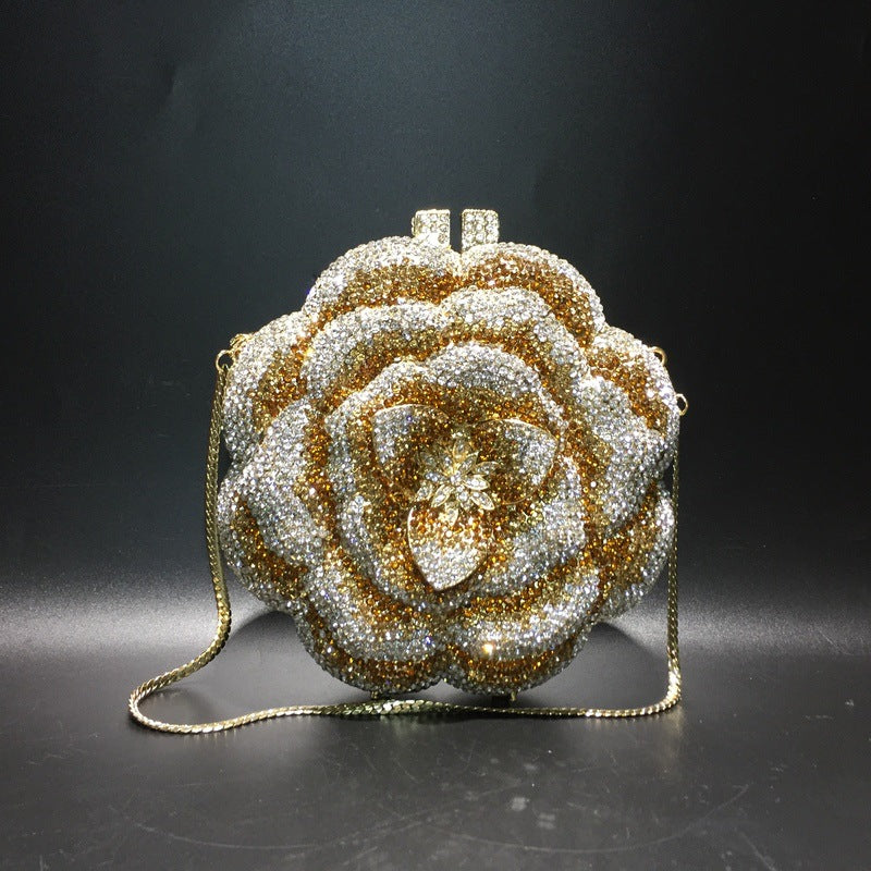 Luxy Moon Flower Luxury Rhinestone Clutch Purse for Wedding