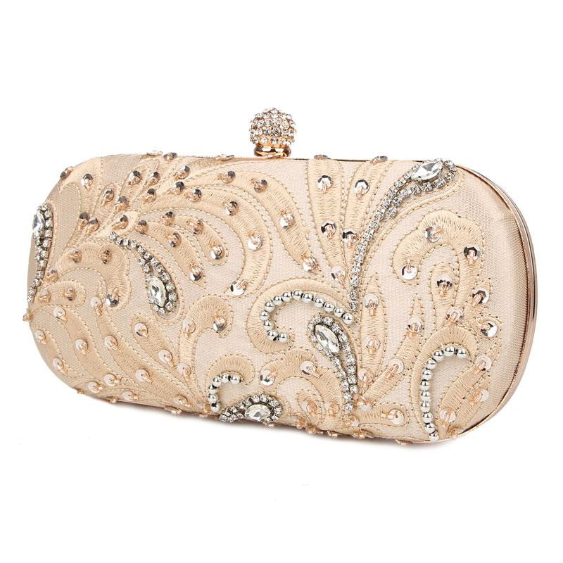 Luxy Moon Gold Evening Bags Crystal Rhinestone Wedding Clutch
