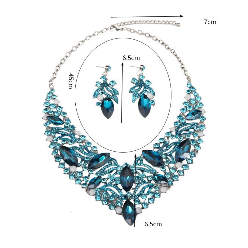 Luxy Moon Heart Necklace Crystal Jewelry Sets