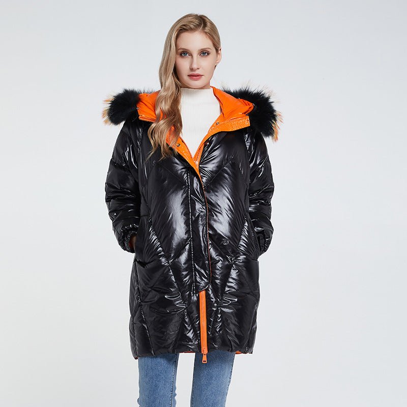 Luxy Moon Ladies Long Puffer Jackets With Real Fur Hood