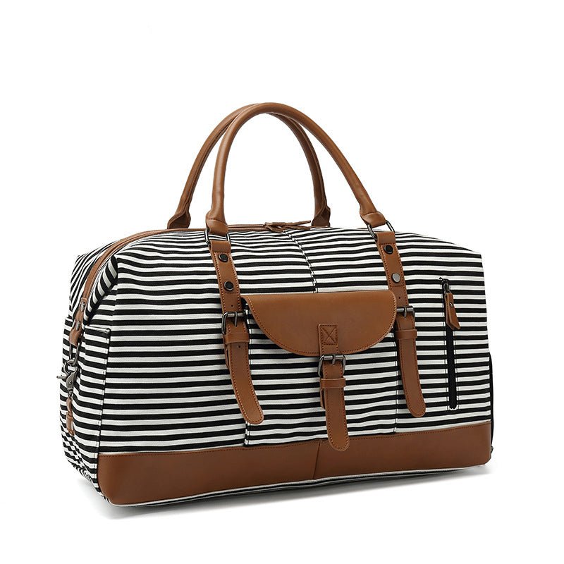 Stripe Duffle Bag - Business, Leather Trim, Large, Buy Now – Luxy Moon