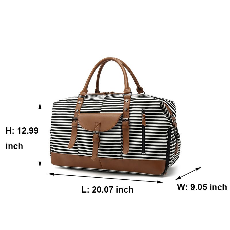 Stripe Duffle Bag Business, Leather Trim, Large, Buy Now Luxy Moon