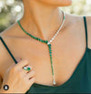 Luxy Moon Long Chain Pendant Cubic Zirconia Wedding Jewelry Sets